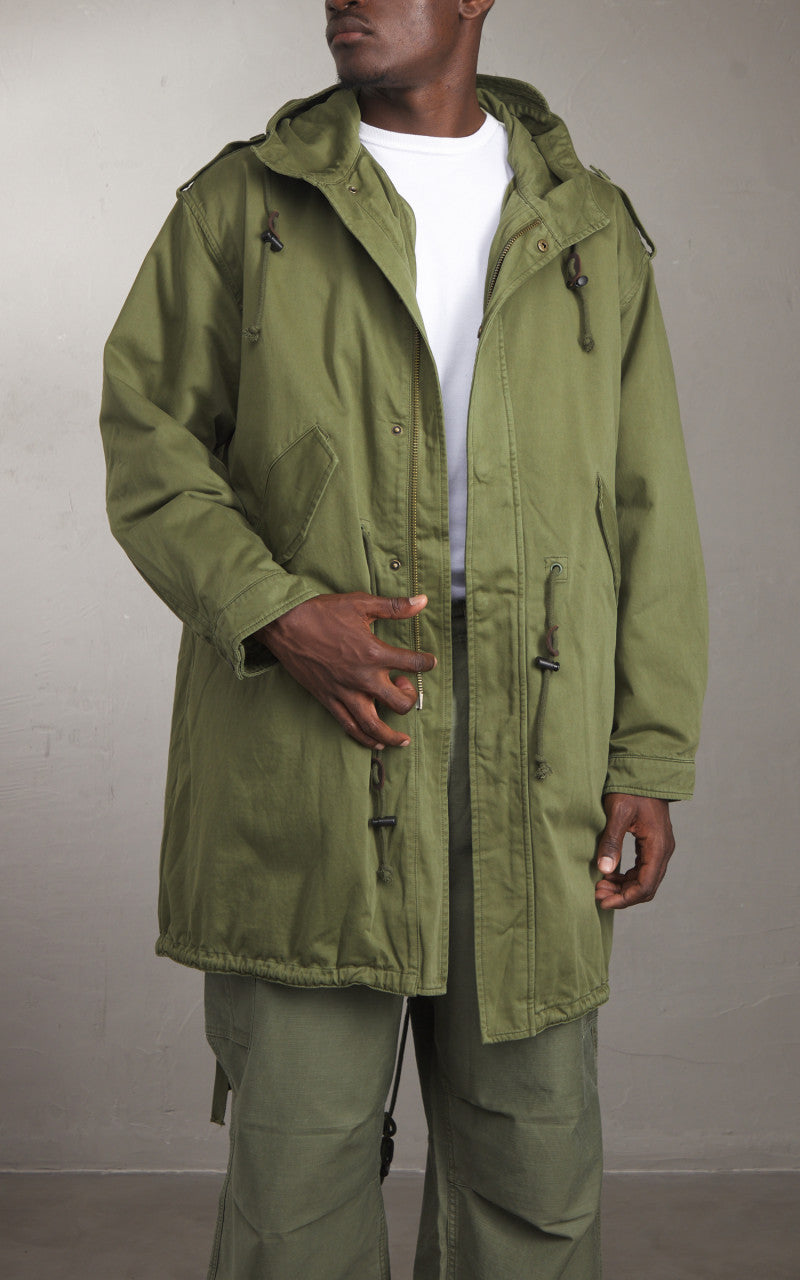 Denham Archive Fishtail Parka Japan Cotton Nylon Army Green
