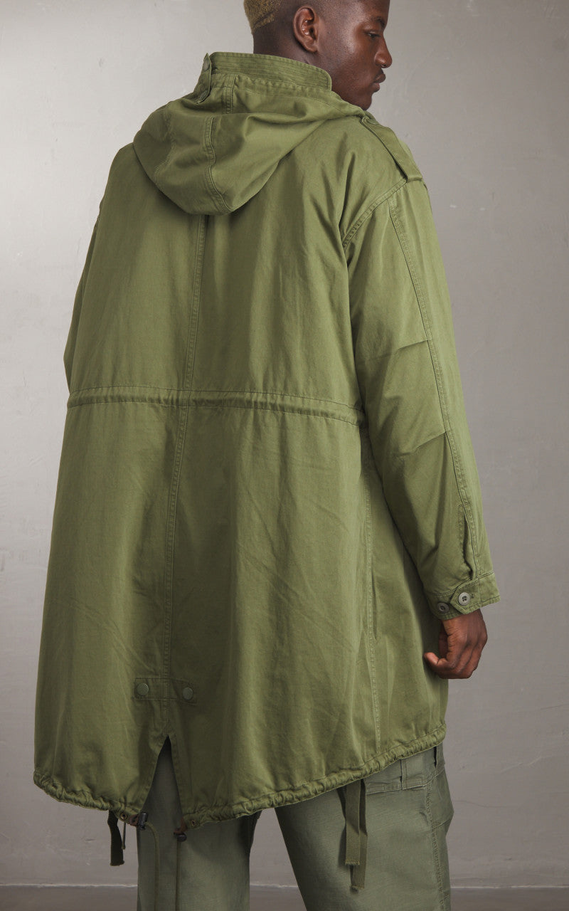 Denham Archive Fishtail Parka Japan Cotton Nylon Army Green