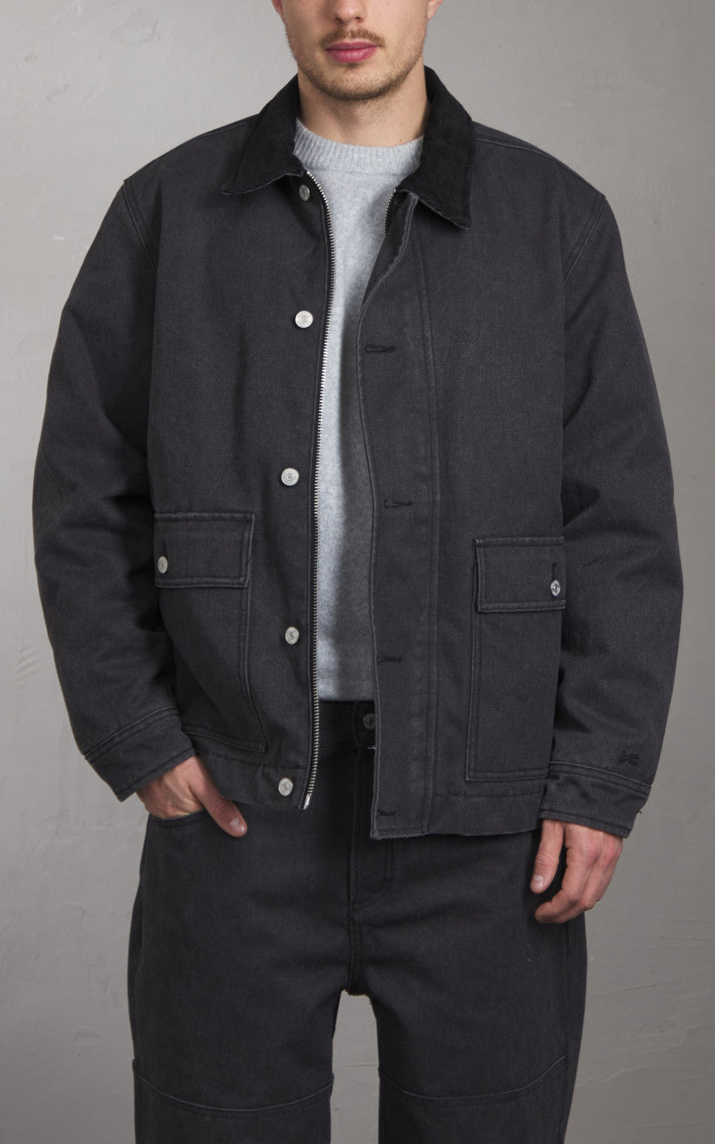 Denham Liam Worker Jacket Heavy Cotton Canvas Raven