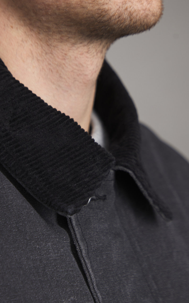 Denham Liam Worker Jacket Heavy Cotton Canvas Raven