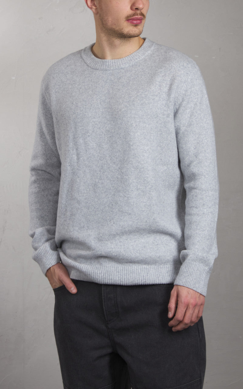 Denham Crew Knit Heavy Cosy Cotton Antarctica Grey