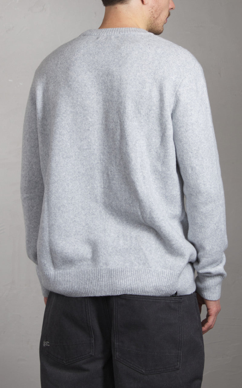 Denham Crew Knit Heavy Cosy Cotton Antarctica Grey