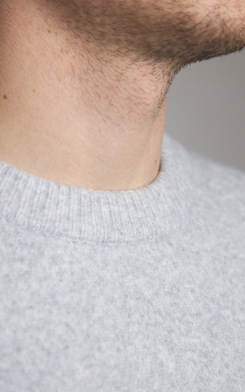 Denham Crew Knit Heavy Cosy Cotton Antarctica Grey