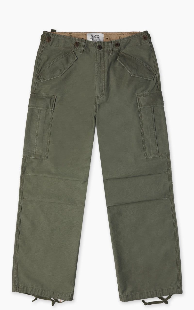 Denham Archive Cargo Pant Heavy Satin Army Green