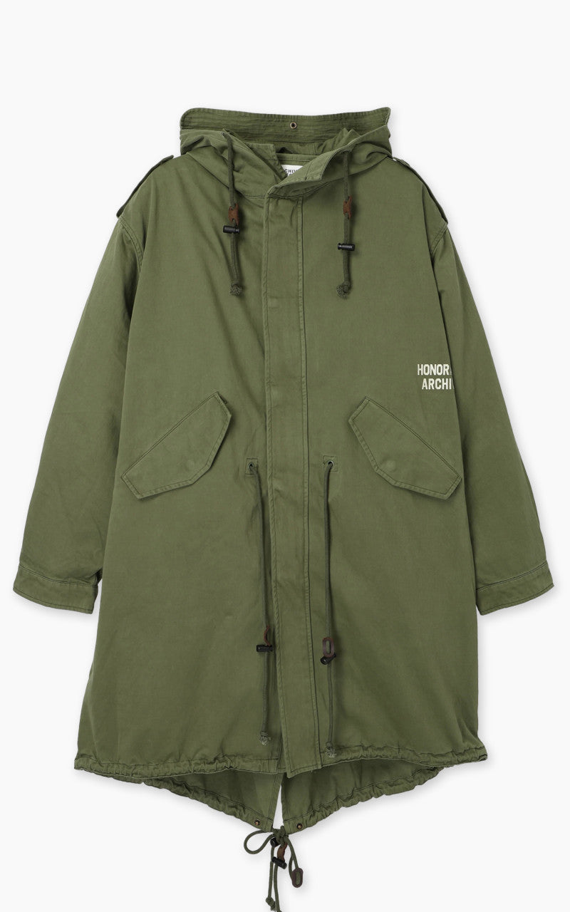Denham Archive Fishtail Parka Japan Cotton Nylon Army Green