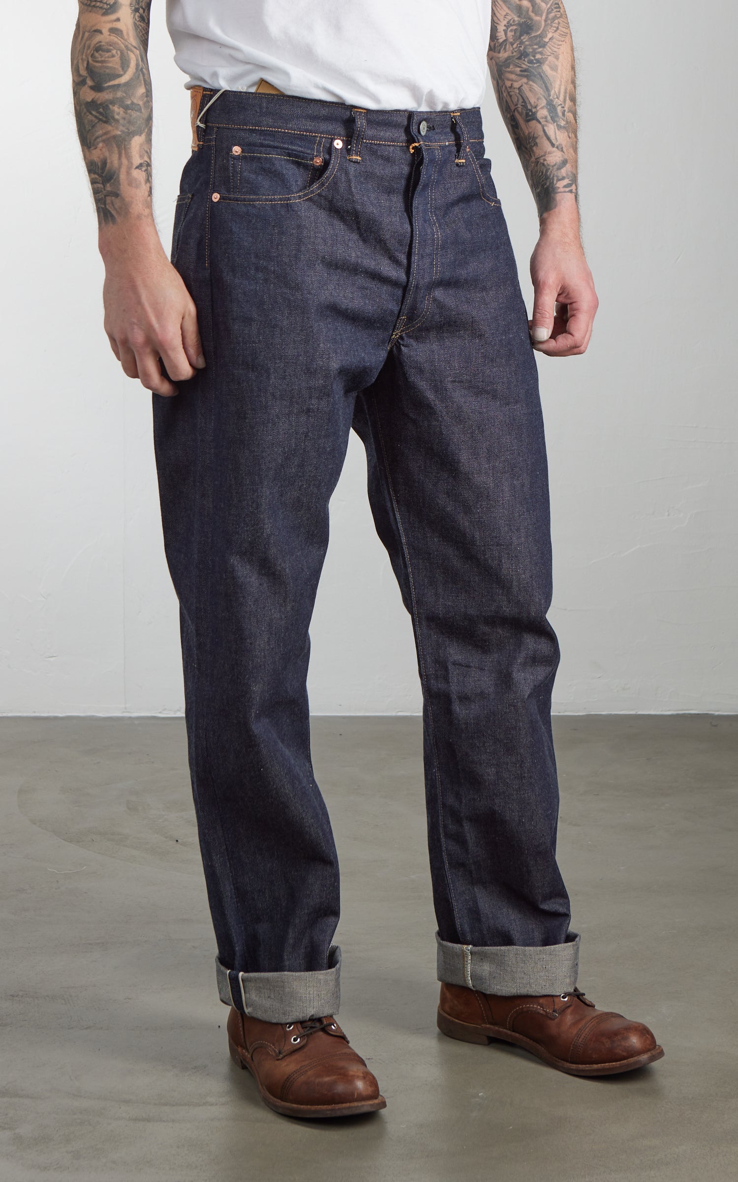 Denime Lot 220XX-54 1954 Model Jeans Selvedge Unwashed Indigo 14.5oz