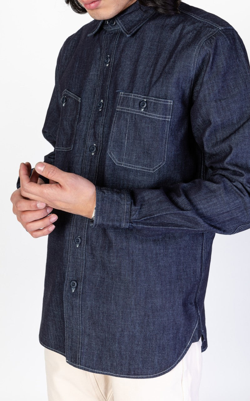 Tellason Dockworker Shirt Dry Indigo