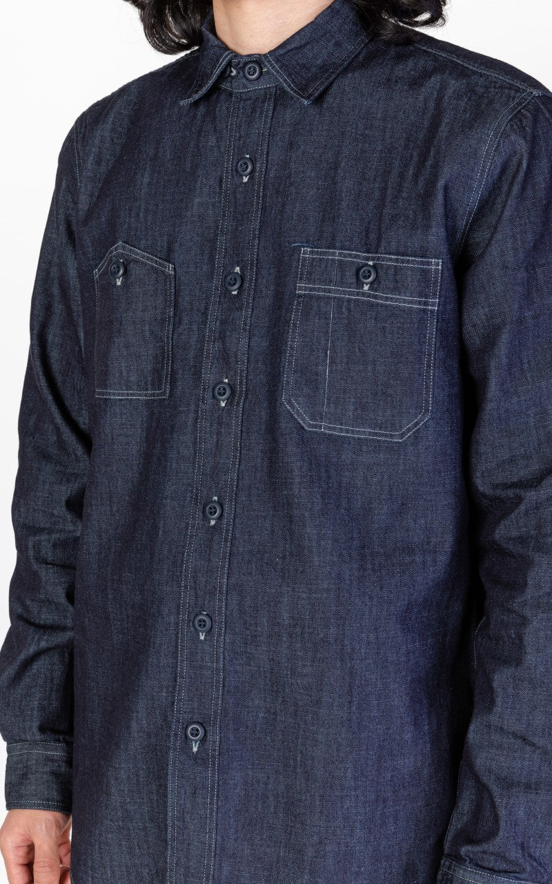 Tellason Dockworker Shirt Dry Indigo