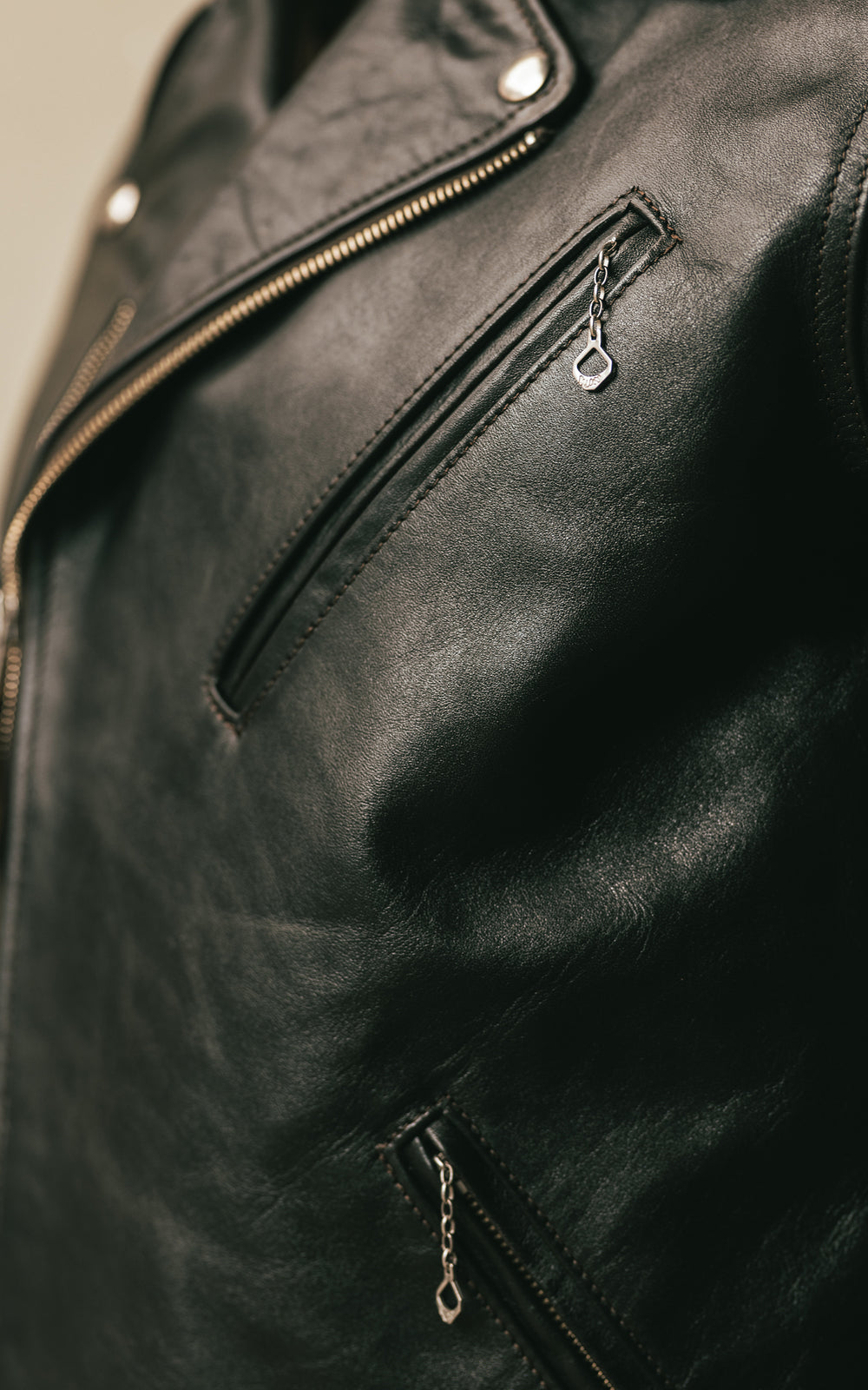 Double Helix Deviant Horsehide Leather Rider Jacket Black