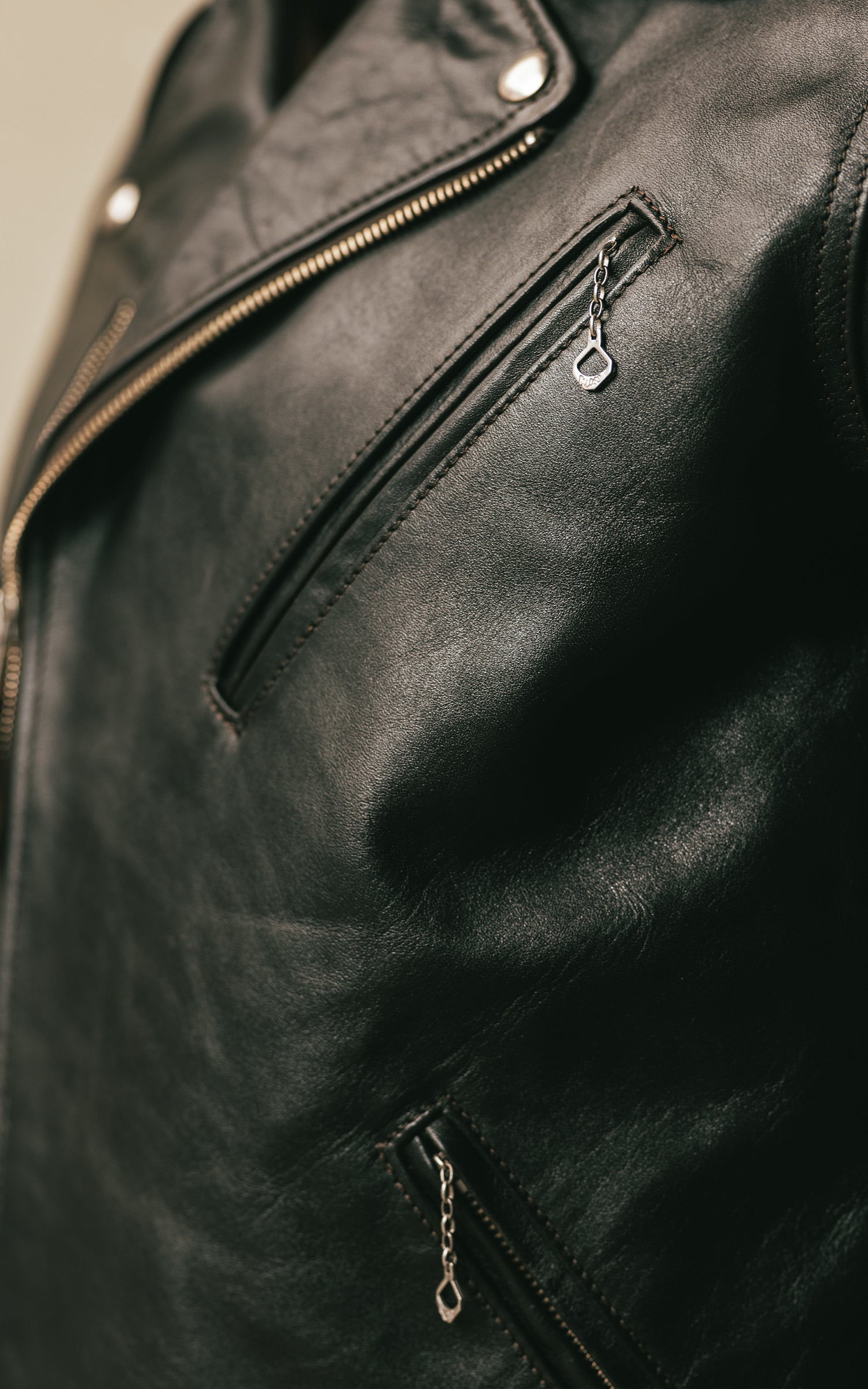 Double Helix Deviant Horsehide Leather Rider Jacket Black