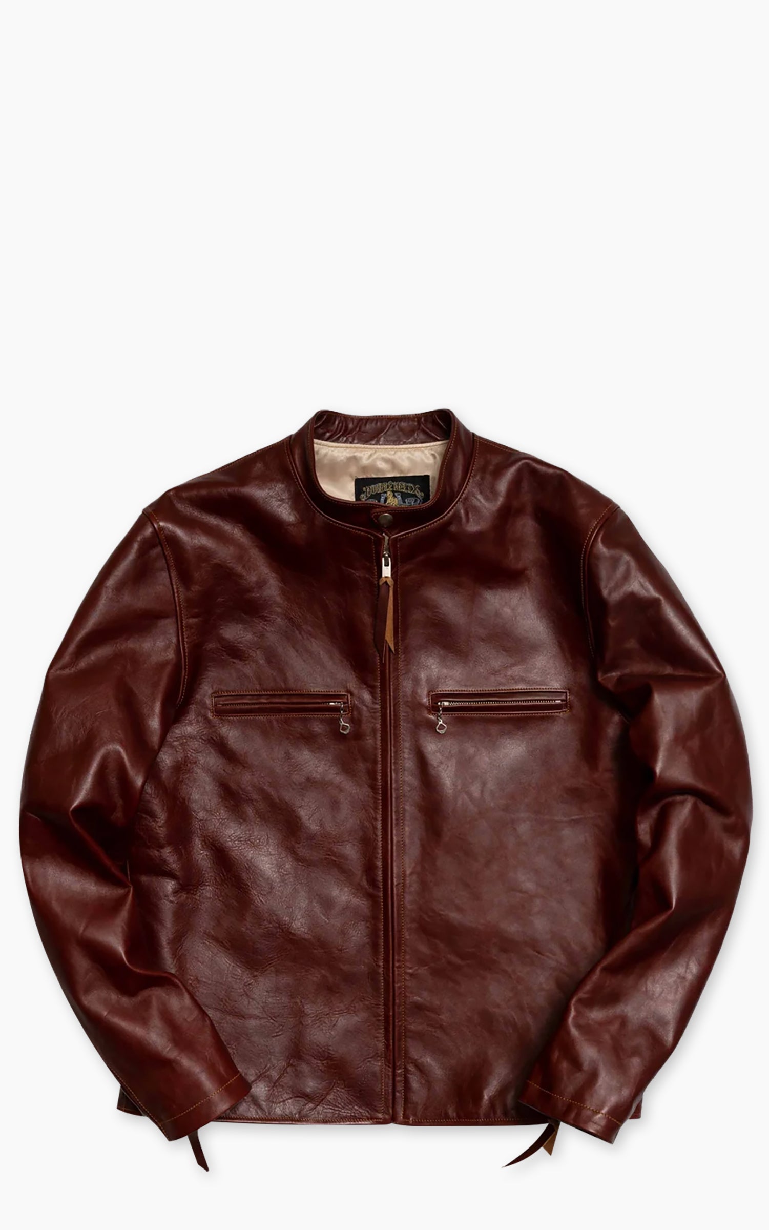 Double Helix Single Legend Horsehide Leather Rider Jacket Burgundy