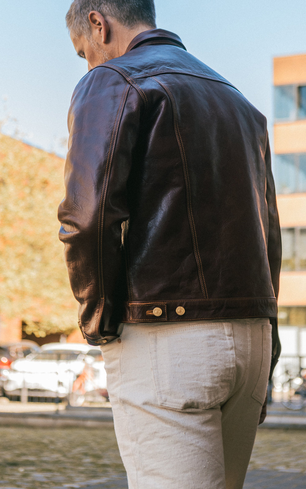 Double Helix Western Pioneer Horsehide Leather Jacket Burgundy