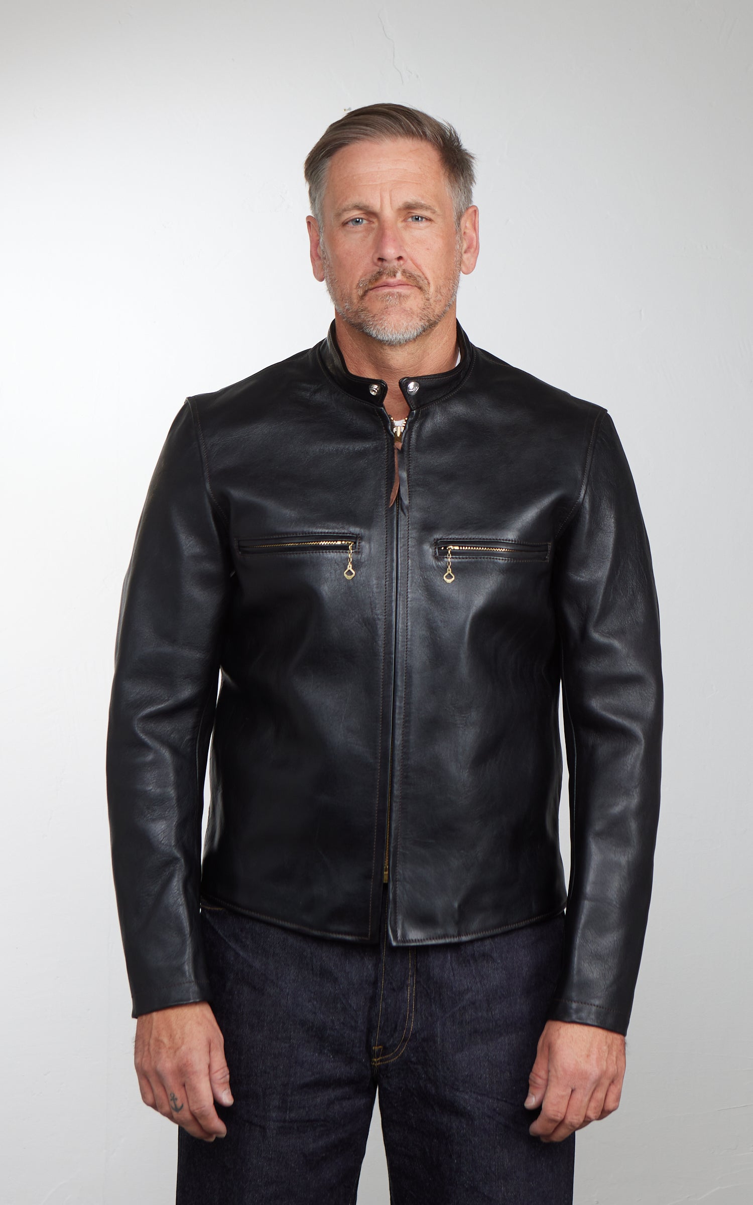 Double Helix Single Legend Horsehide Leather Rider Jacket Black