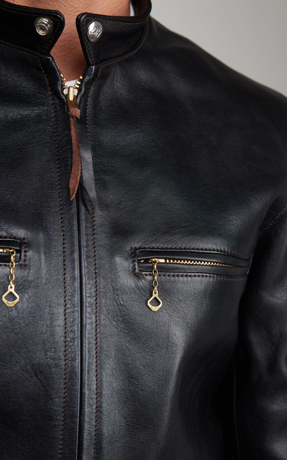 Double Helix Single Legend Horsehide Leather Rider Jacket Black