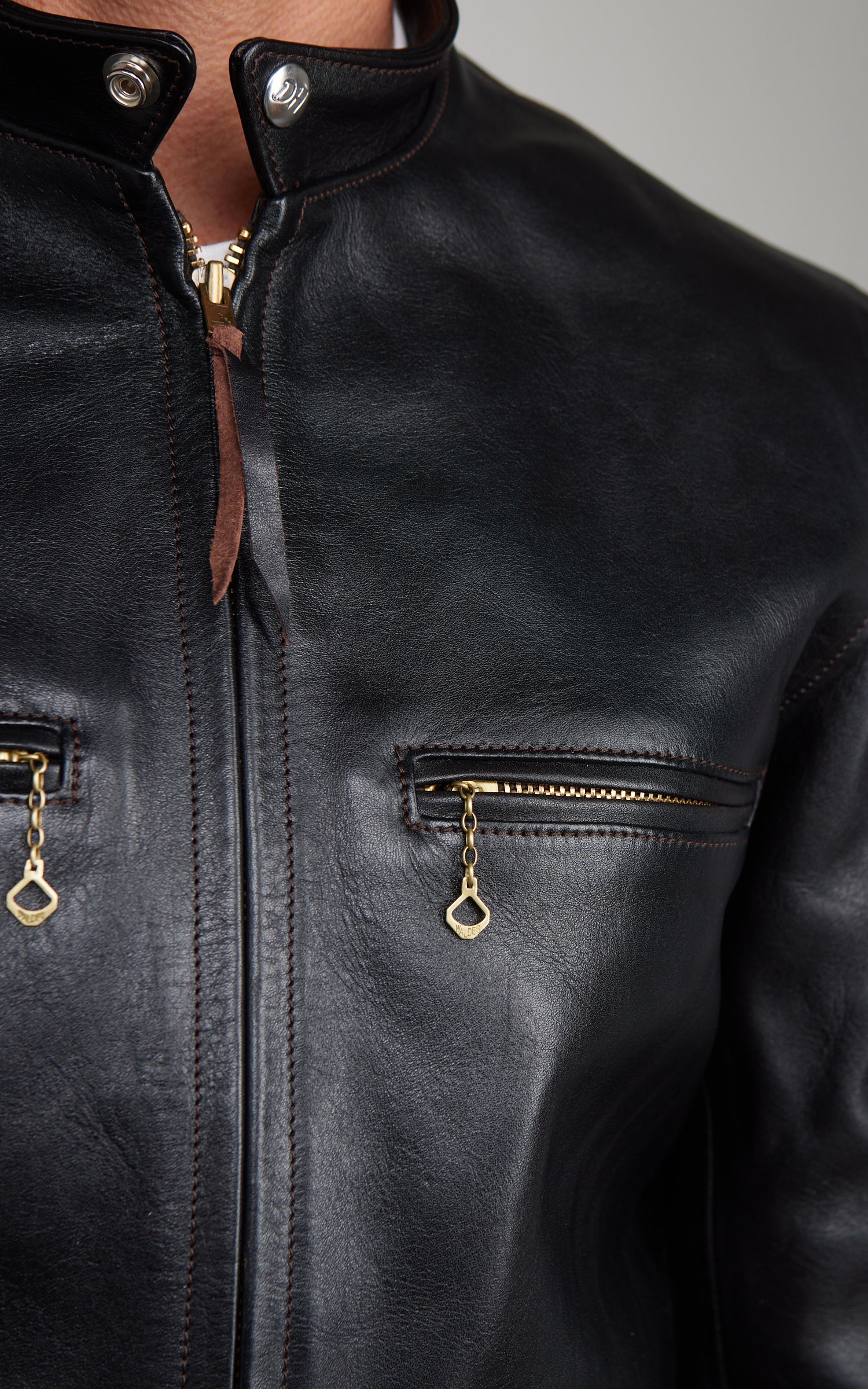 Double Helix Single Legend Horsehide Leather Rider Jacket Black