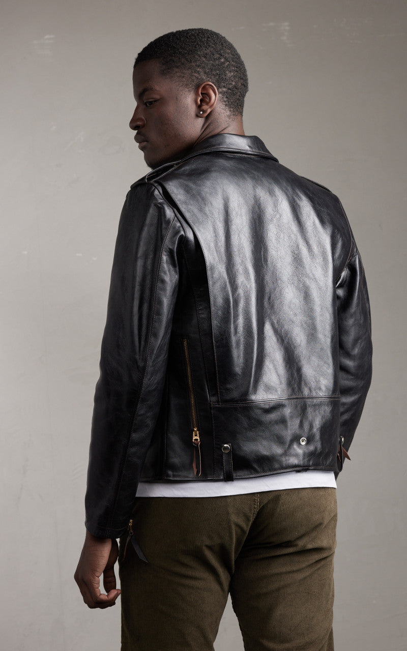 Double Helix Innovator Horsehide Leather Rider Jacket Black