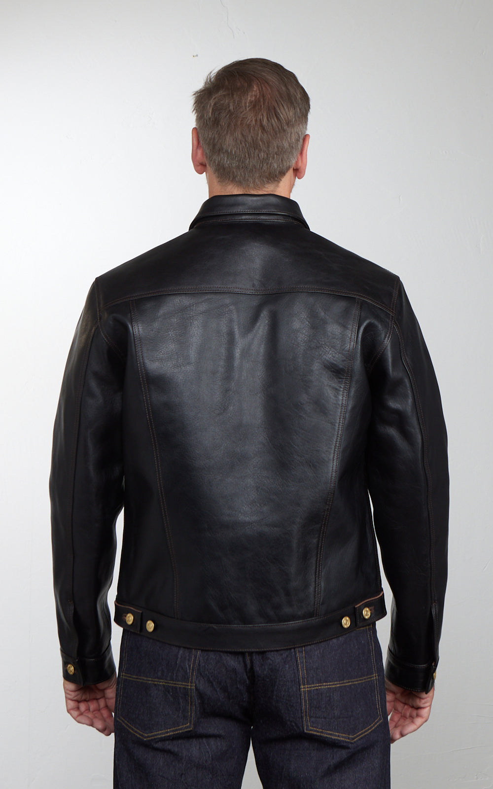 Double Helix Western Pioneer Horsehide Leather Jacket Black