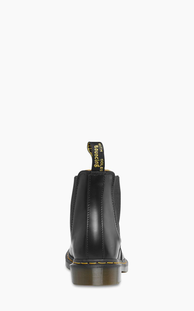 Dr. Martens 2976 Yellow Stitch Smooth Leather Chelsea Boots Black