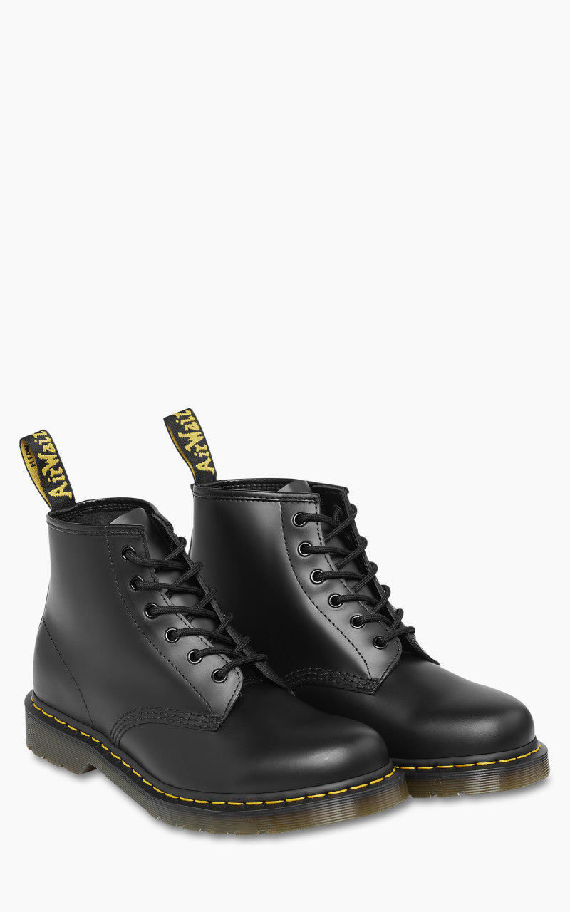 Dr. Martens 101 Yellow Stitch Smooth Leather Ankle Boots