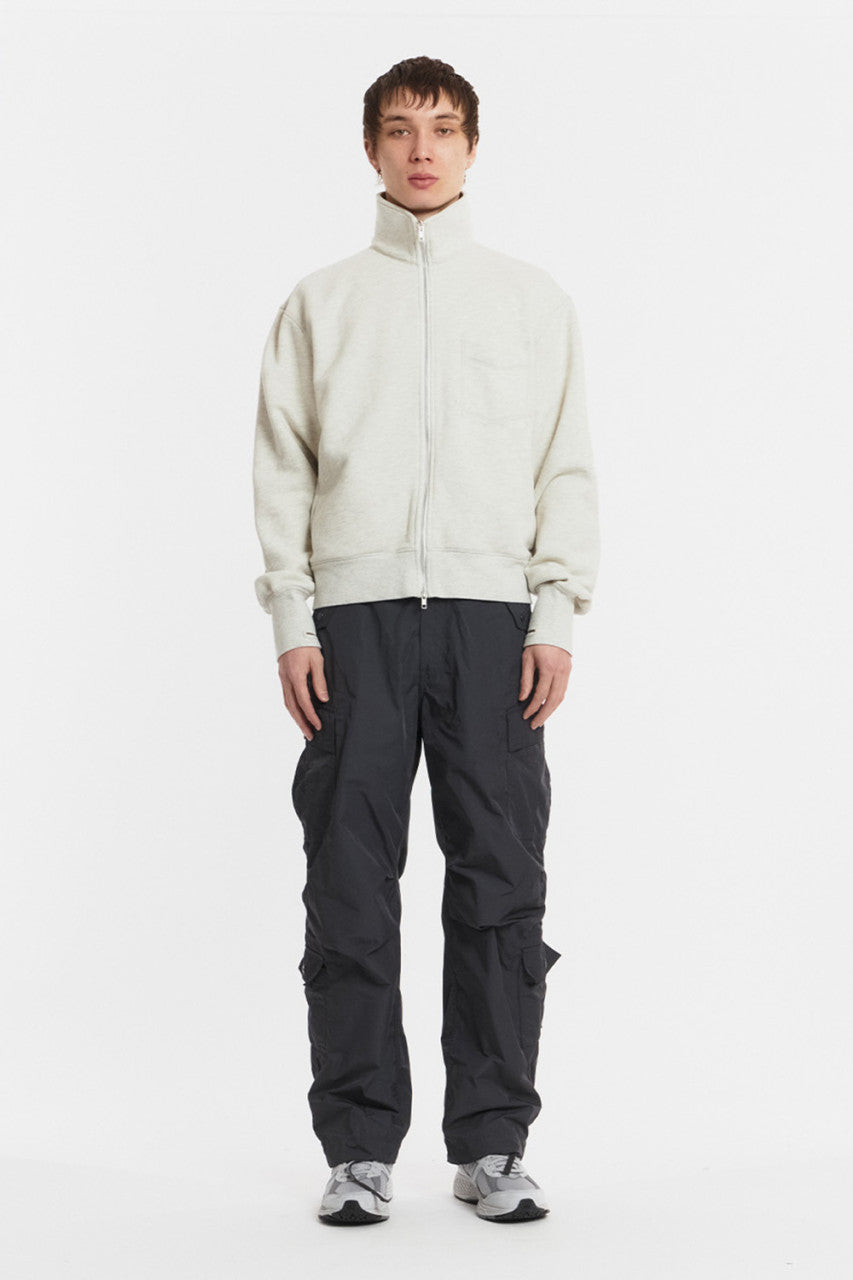 Eastlogue High Neck Zip Up Sweat Jumper Oatmeal