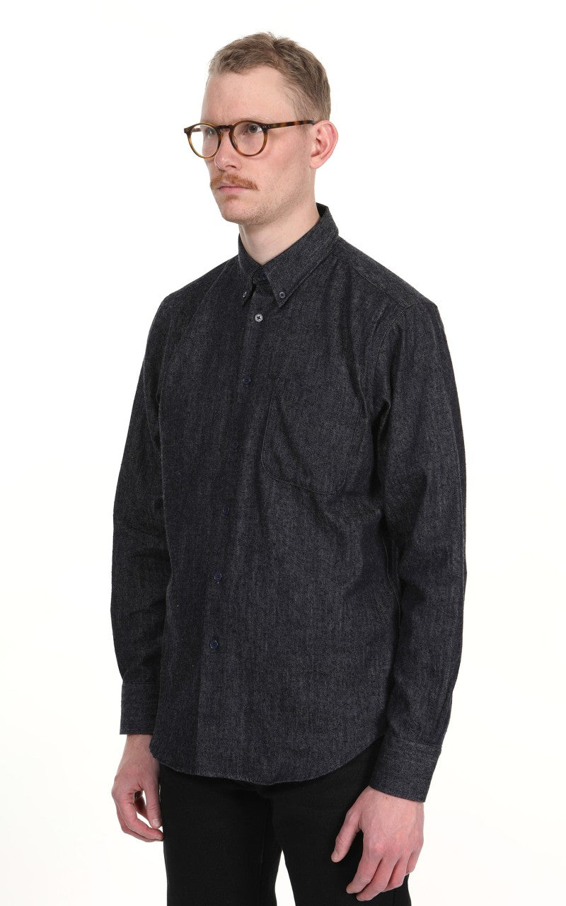 Naked & Famous Denim Easy Shirt Slub Nep Rinsed Denim Indigo