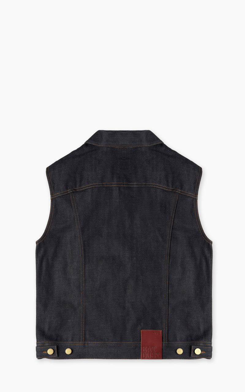 Eat Dust Fit 736 Biker Denim Vest Indigo Blue 13.75oz