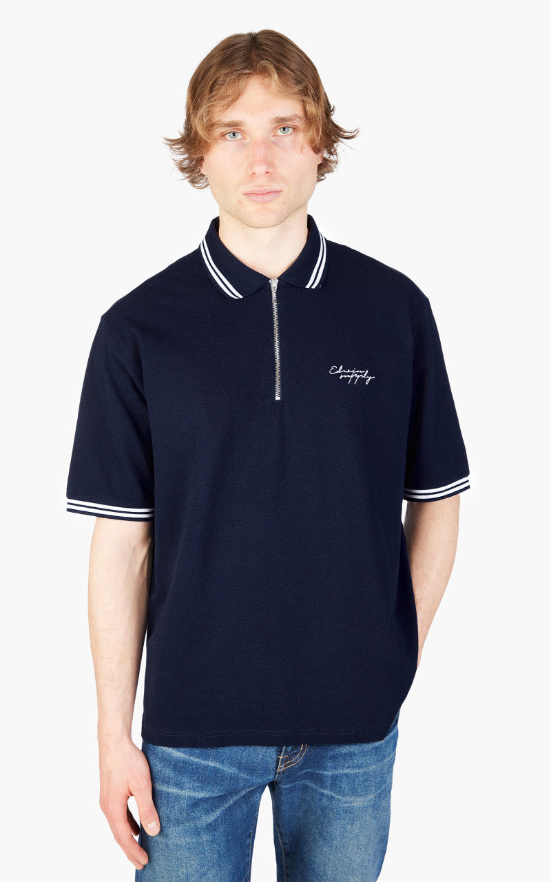 Edwin Affect Polo Pique Shirt Maritime Blue