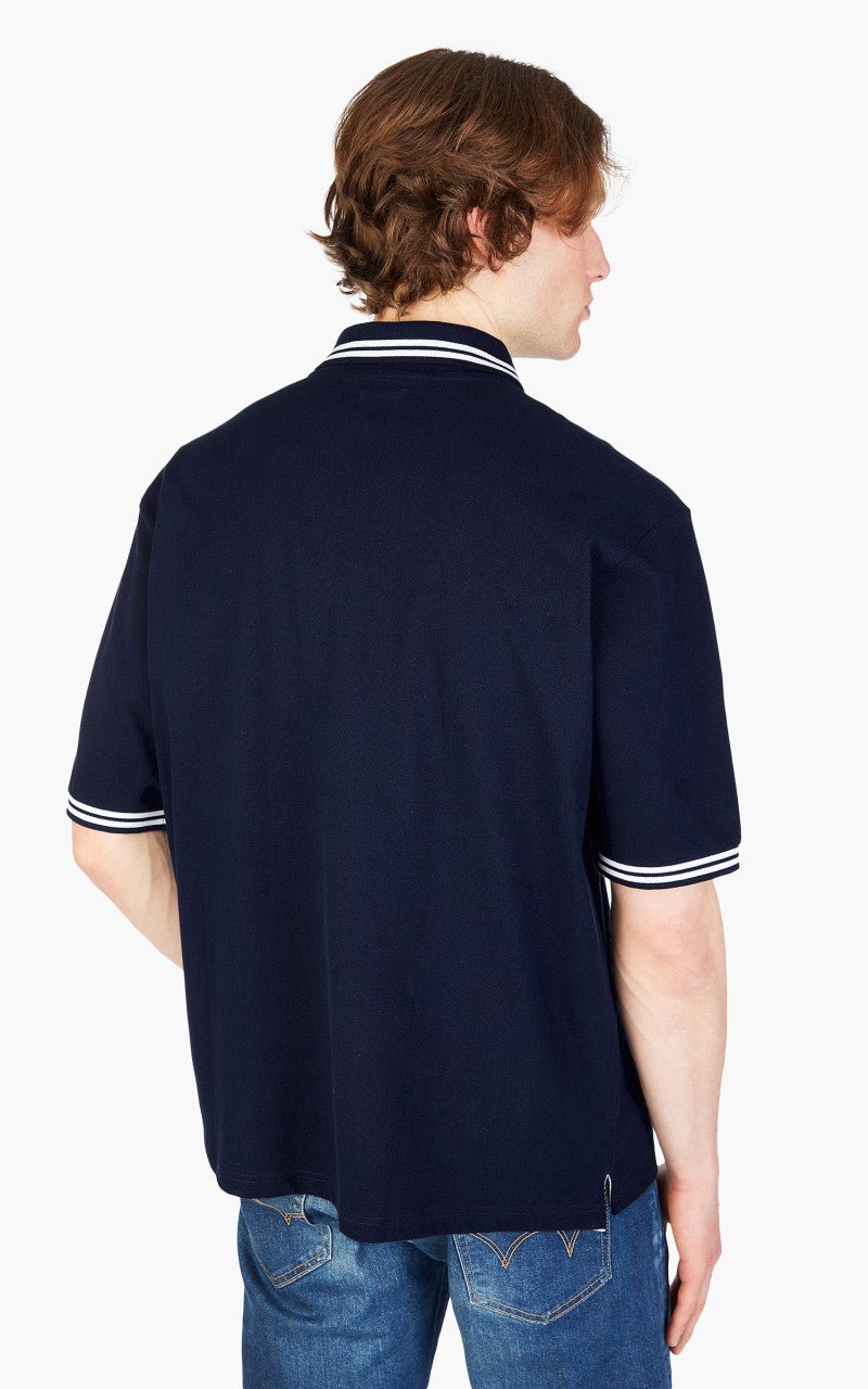 Edwin Affect Polo Pique Shirt Maritime Blue