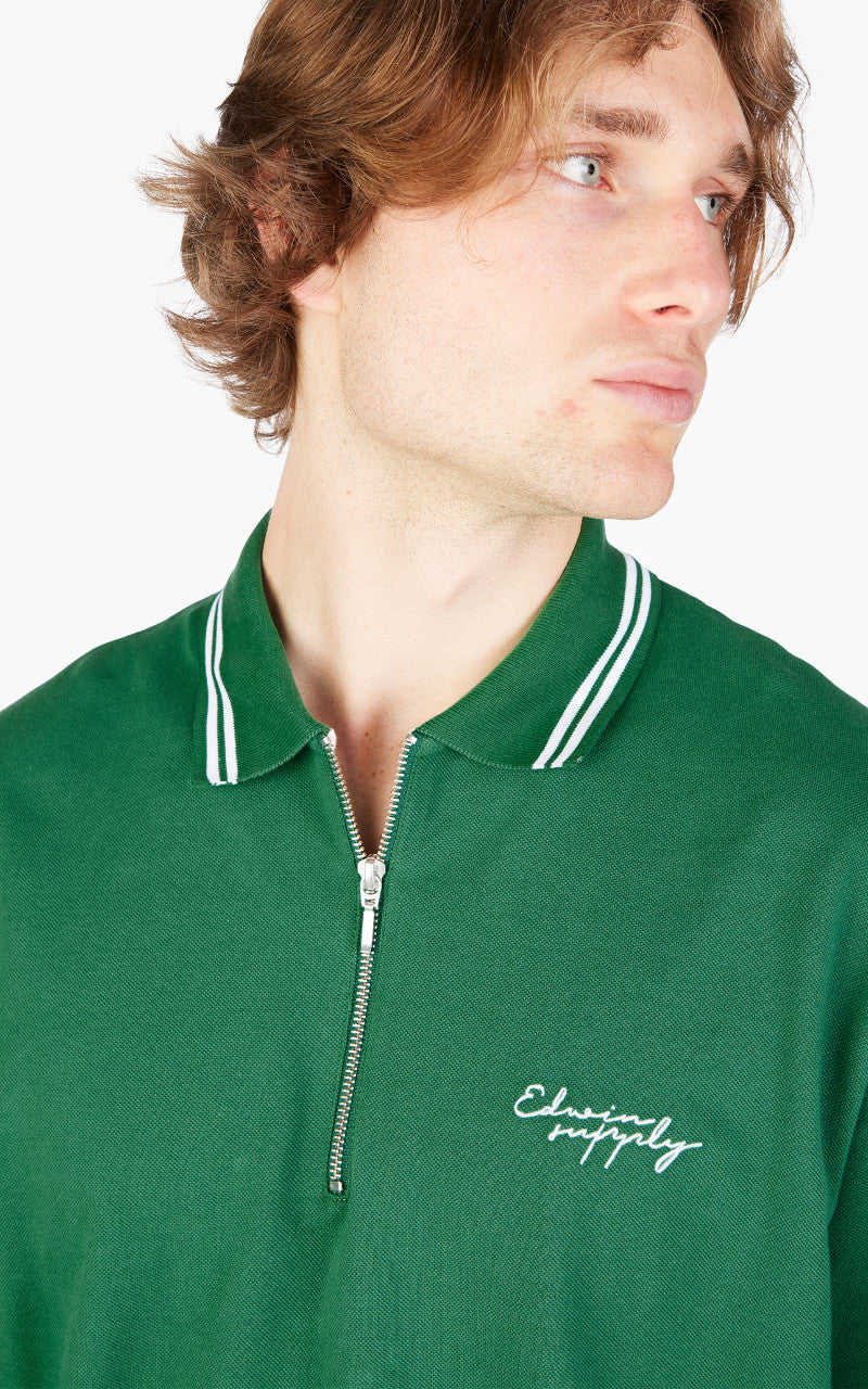Edwin Affect Polo Pique Shirt Foliage Green