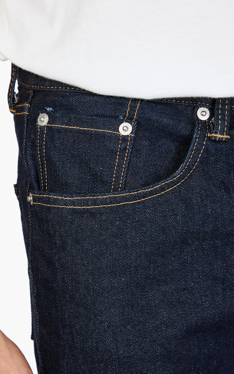 Edwin Loose Straight "Made in Japan" Kaihara 13oz Pure Indigo Stretch Denim Blue Rinsed