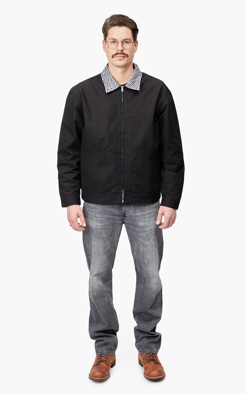 Edwin Aaren Jacket Lined Panama Canvas Black
