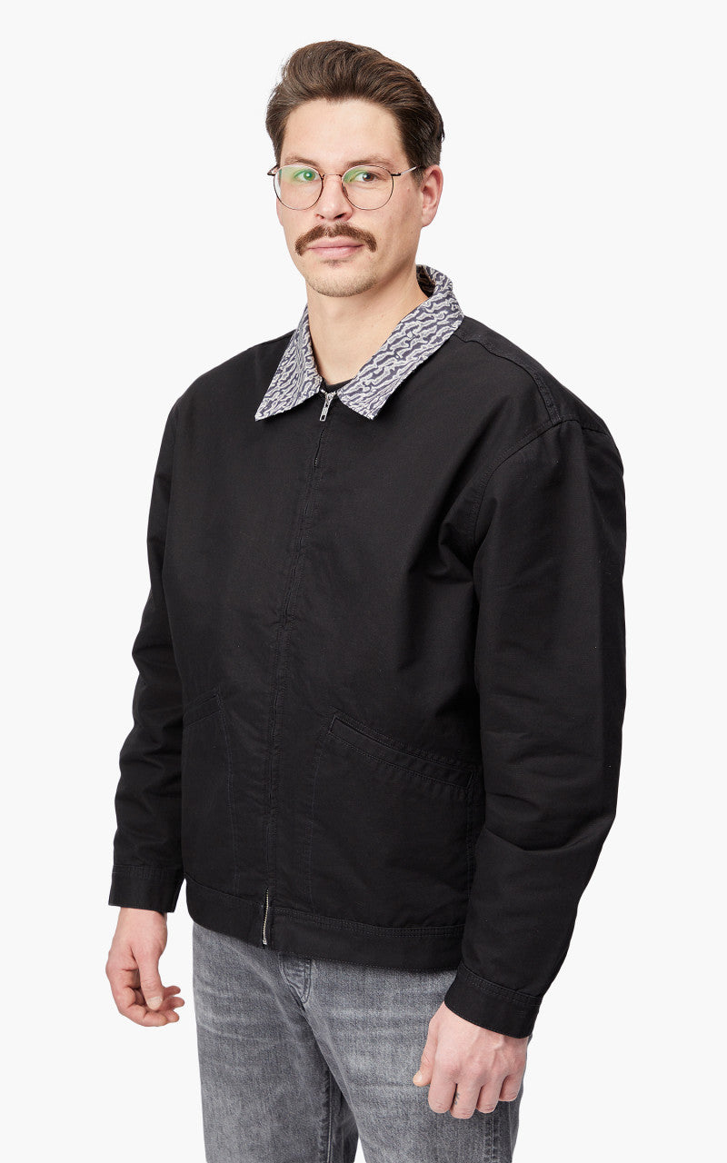 Edwin Aaren Jacket Lined Panama Canvas Black