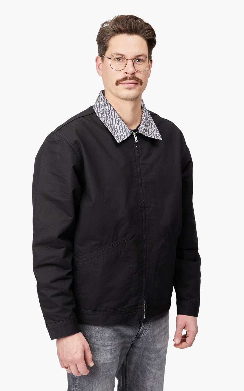 Edwin Aaren Jacket Lined Panama Canvas Black