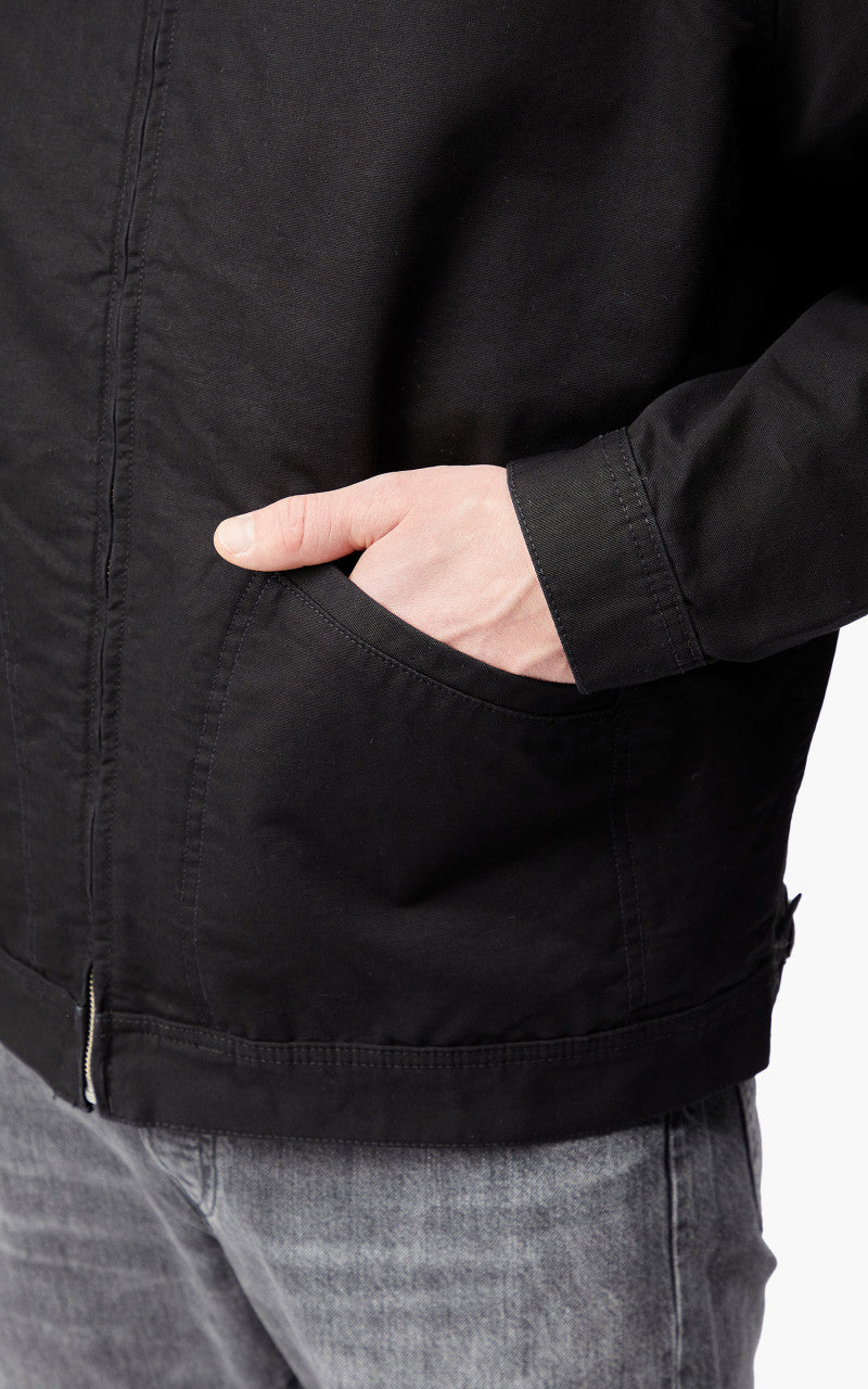 Edwin Aaren Jacket Lined Panama Canvas Black