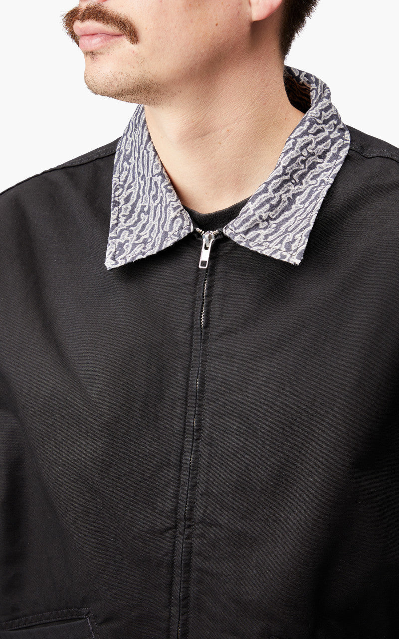 Edwin Aaren Jacket Lined Panama Canvas Black