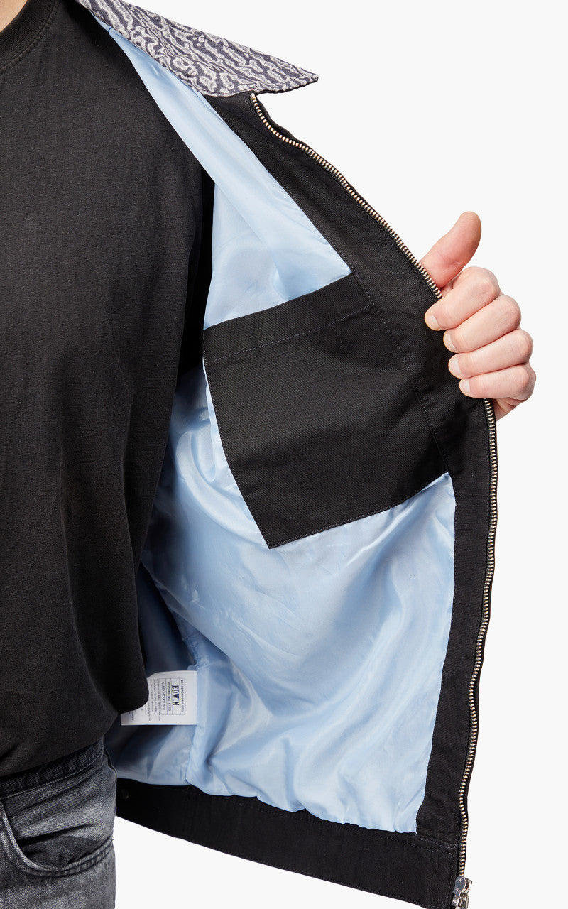 Edwin Aaren Jacket Lined Panama Canvas Black