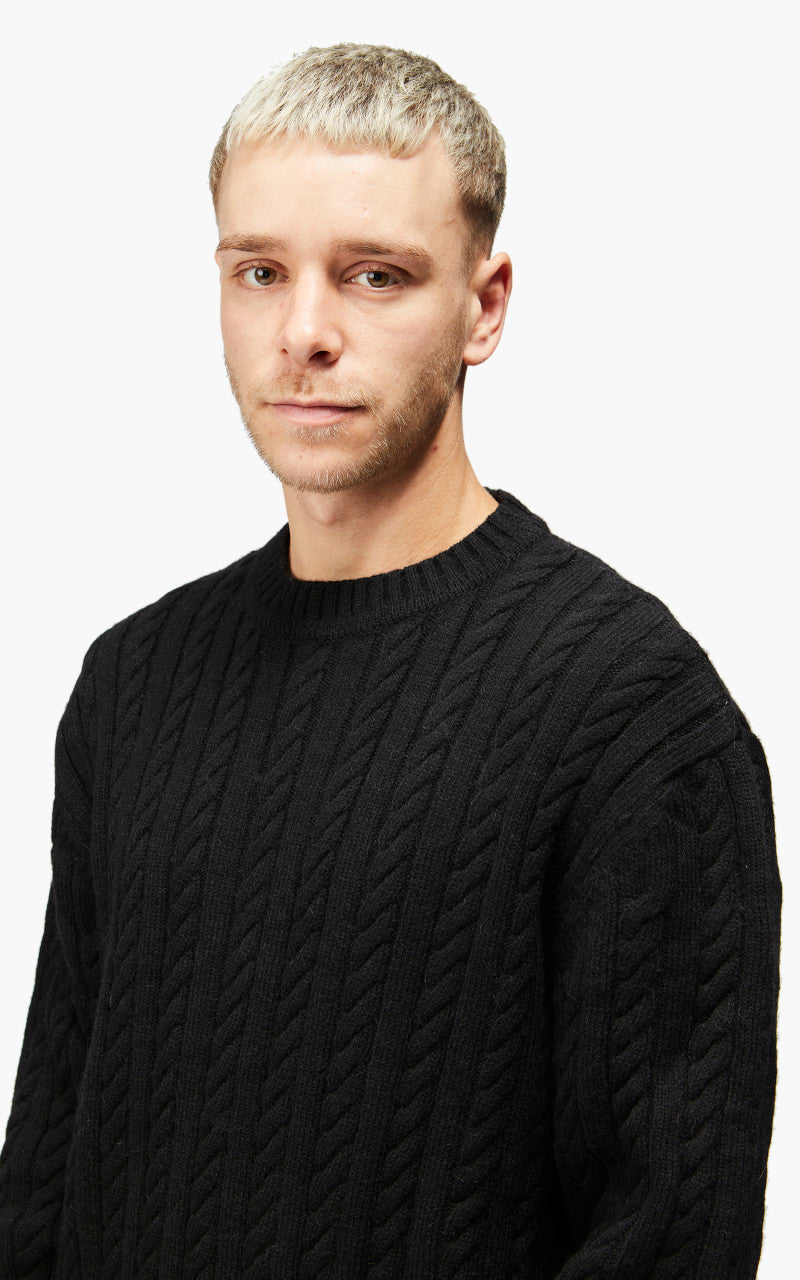 Edwin Twisted Crew Neck Sweater Black