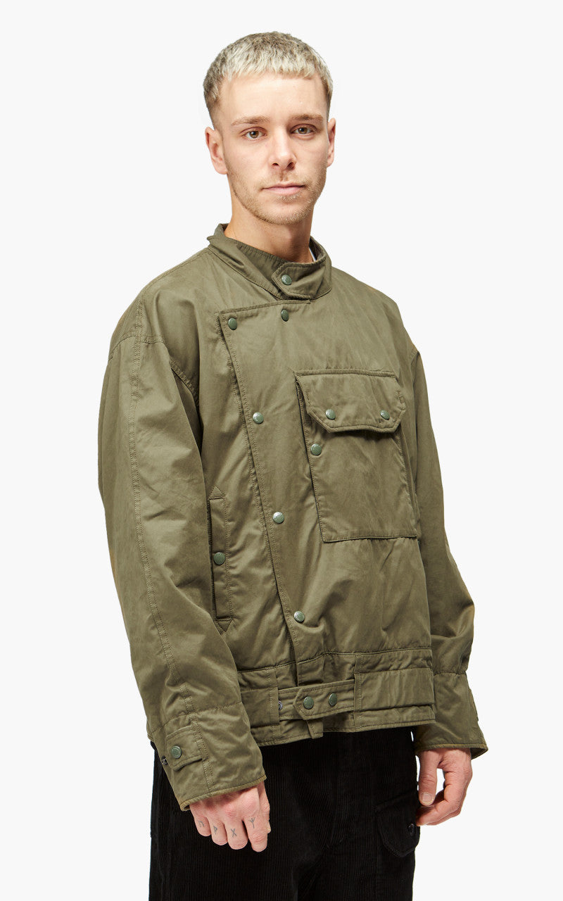 Engineered Garments Moto Jacket PC Coated Cloth Olive