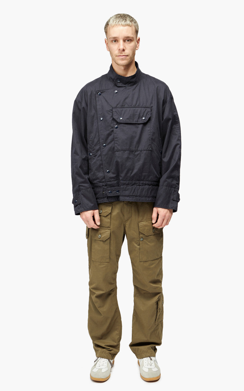 Engineered Garments Moto Jacket PC Coated Cloth Dark Navy