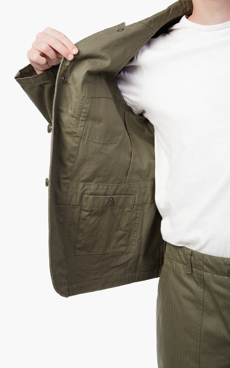 Engineered Garments Bedford Jacket Cotton Herringbone Twill Olive