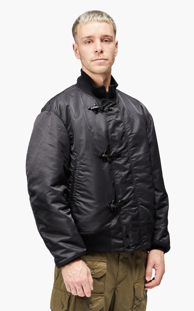 Engineered Garments Deck Jacket Flight Satin Nylon Black