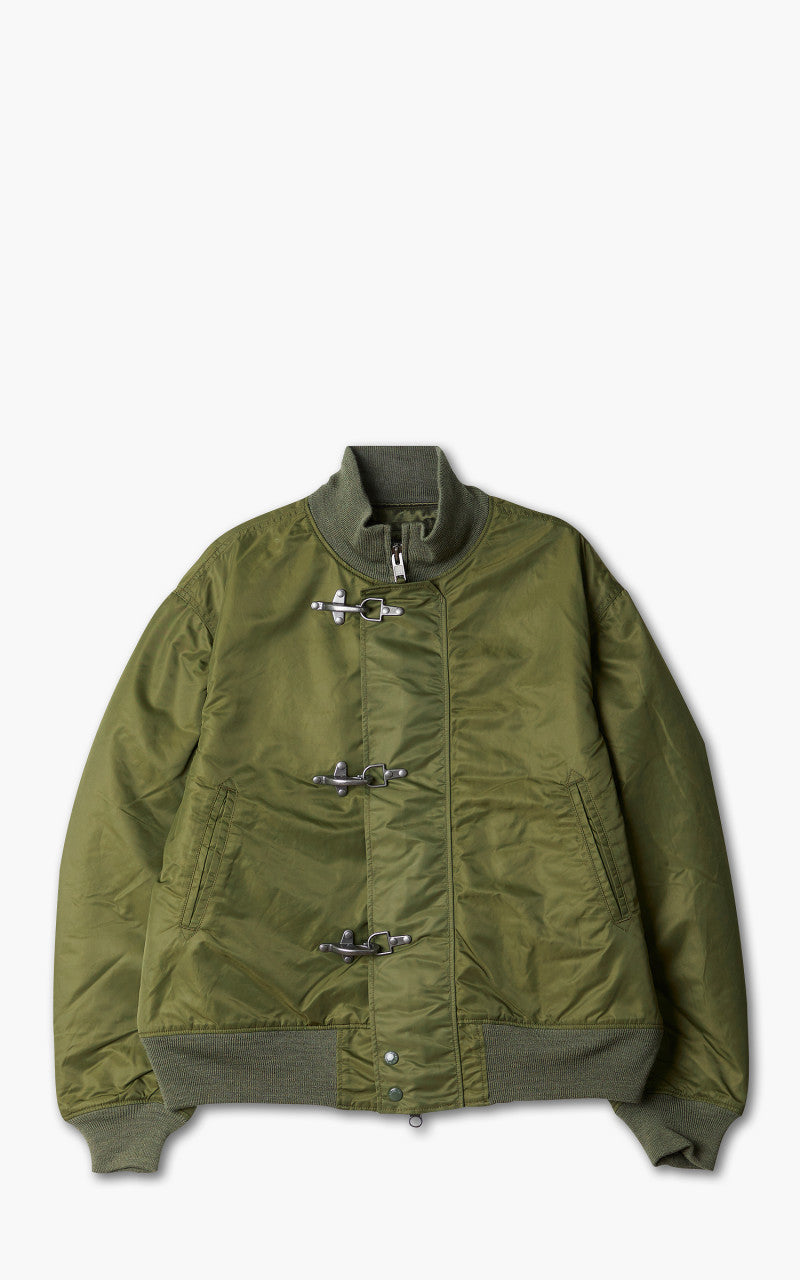 Engineered Garments Deck Jacket Flight Satin Nylon Olive Engineered Garments Deck Jacket Flight Satin Nylon Olive