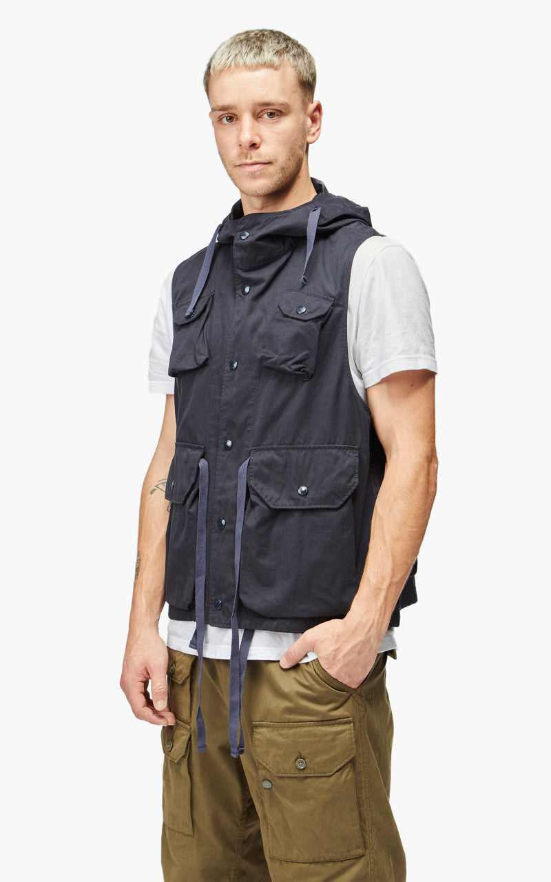 Engineered Garments Field Vest PC Coated Cloth Dark Navy