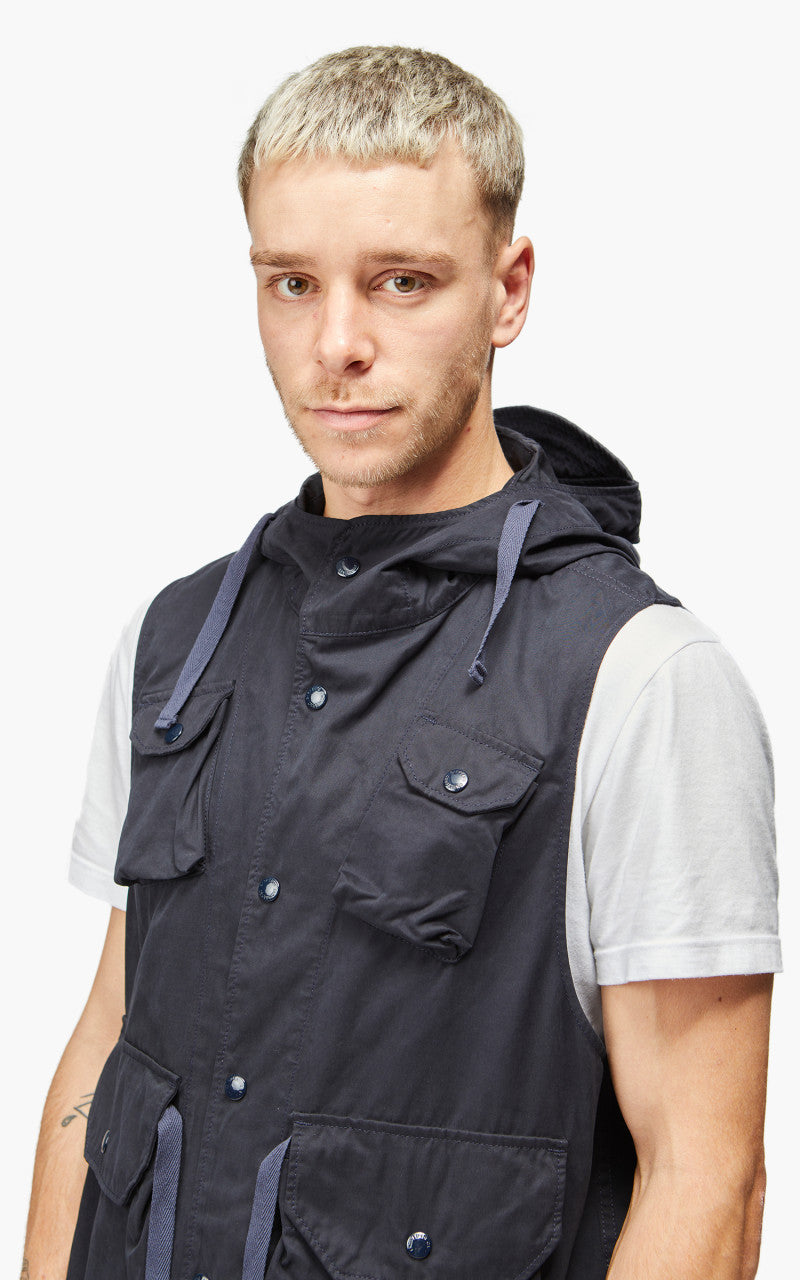 Engineered Garments Field Vest PC Coated Cloth Dark Navy
