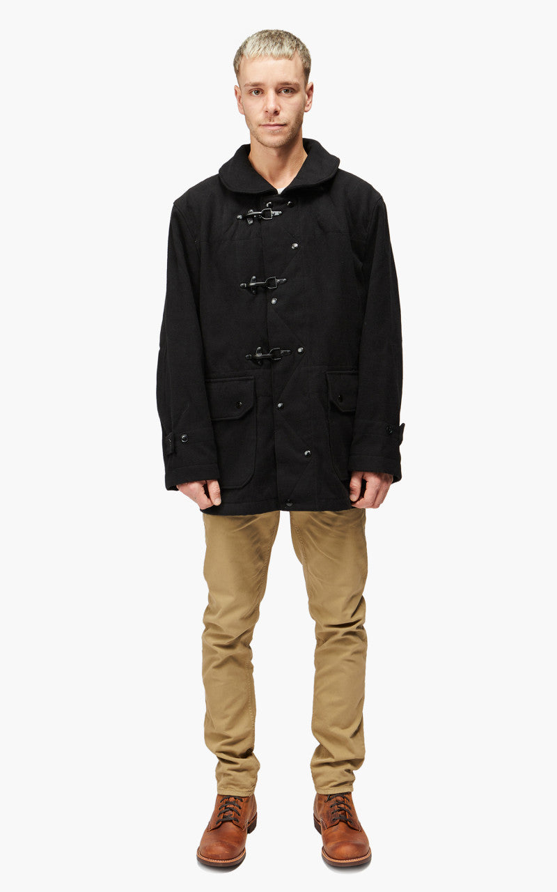 Engineered Garments Short Duffle Jacket Polyester Fake Melton Black