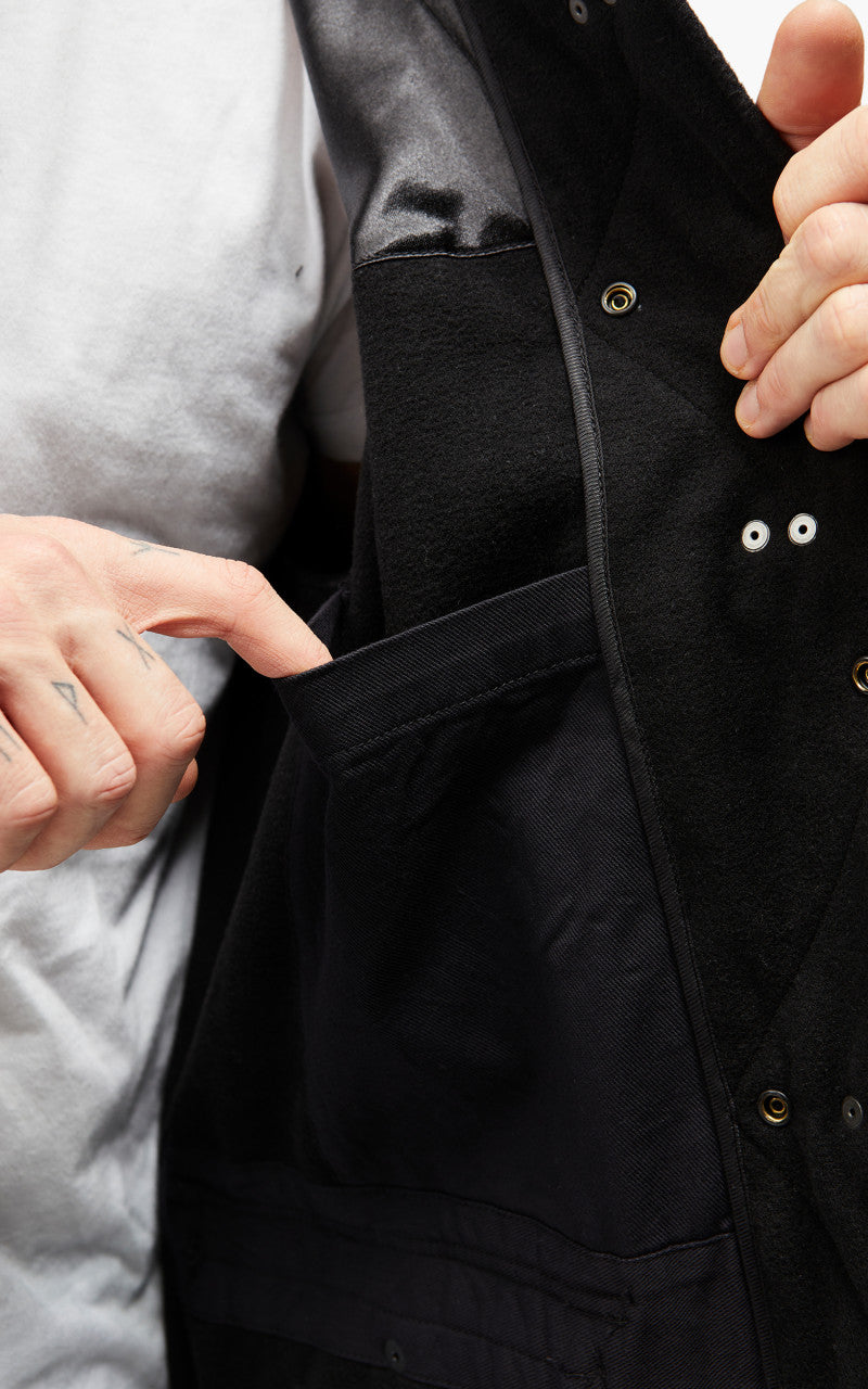 Engineered Garments Short Duffle Jacket Polyester Fake Melton Black