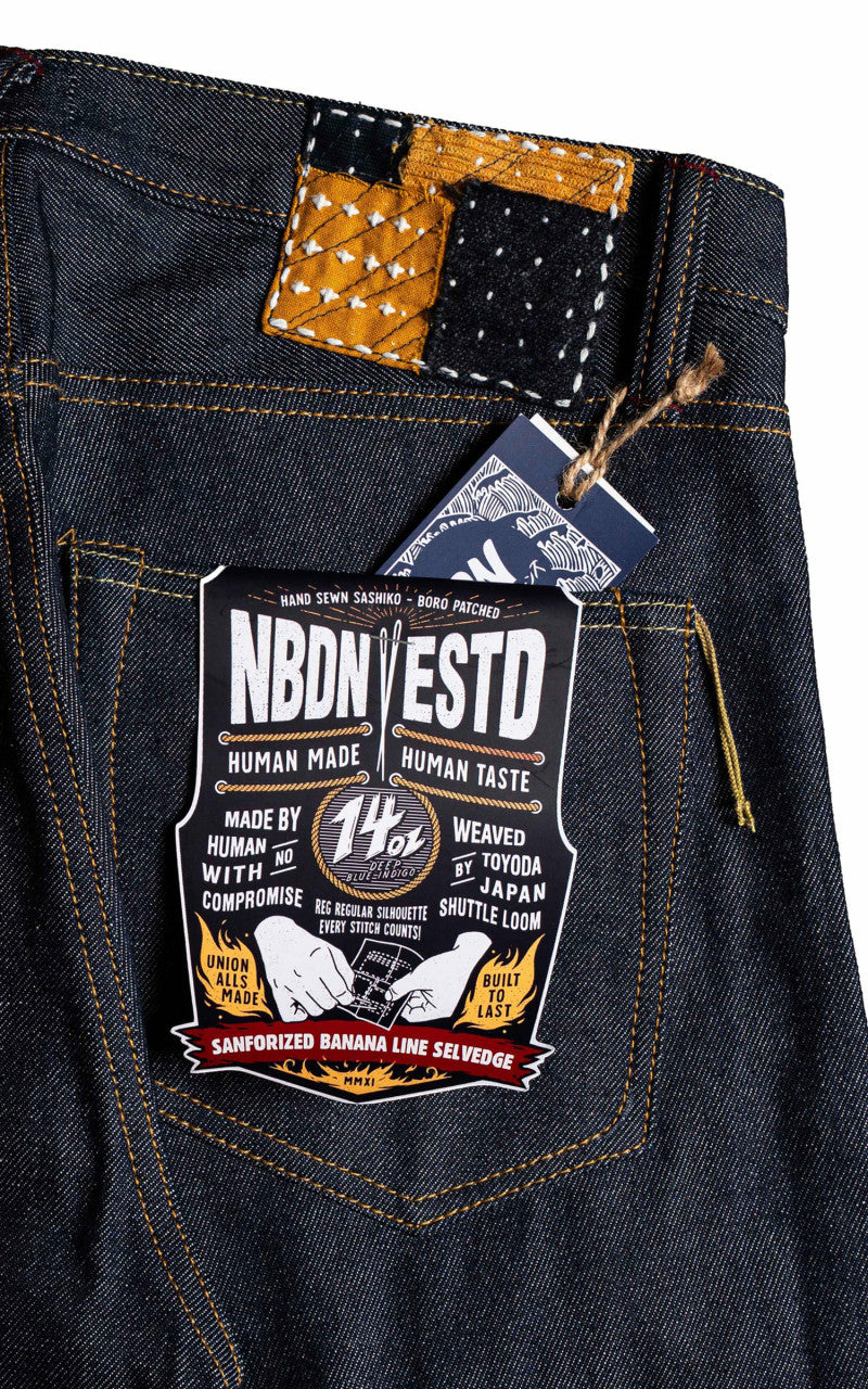 NBDN ESTD 011 Banana Line II Regular Straight Selvedge Jeans Indigo 14oz