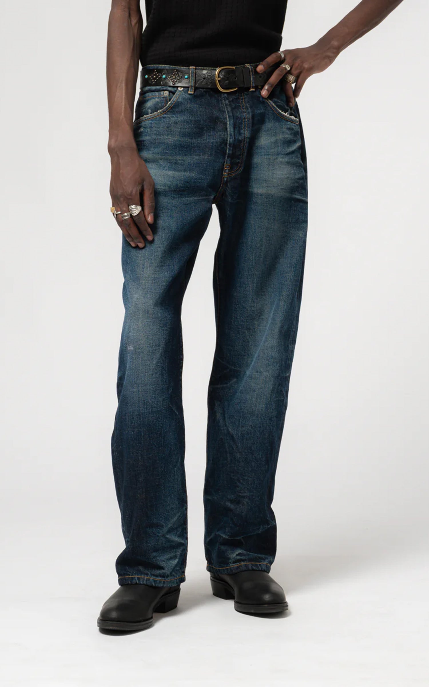Eat Dust Fit 36 EL Heavy Selvedge Denim Indigo Worn Out