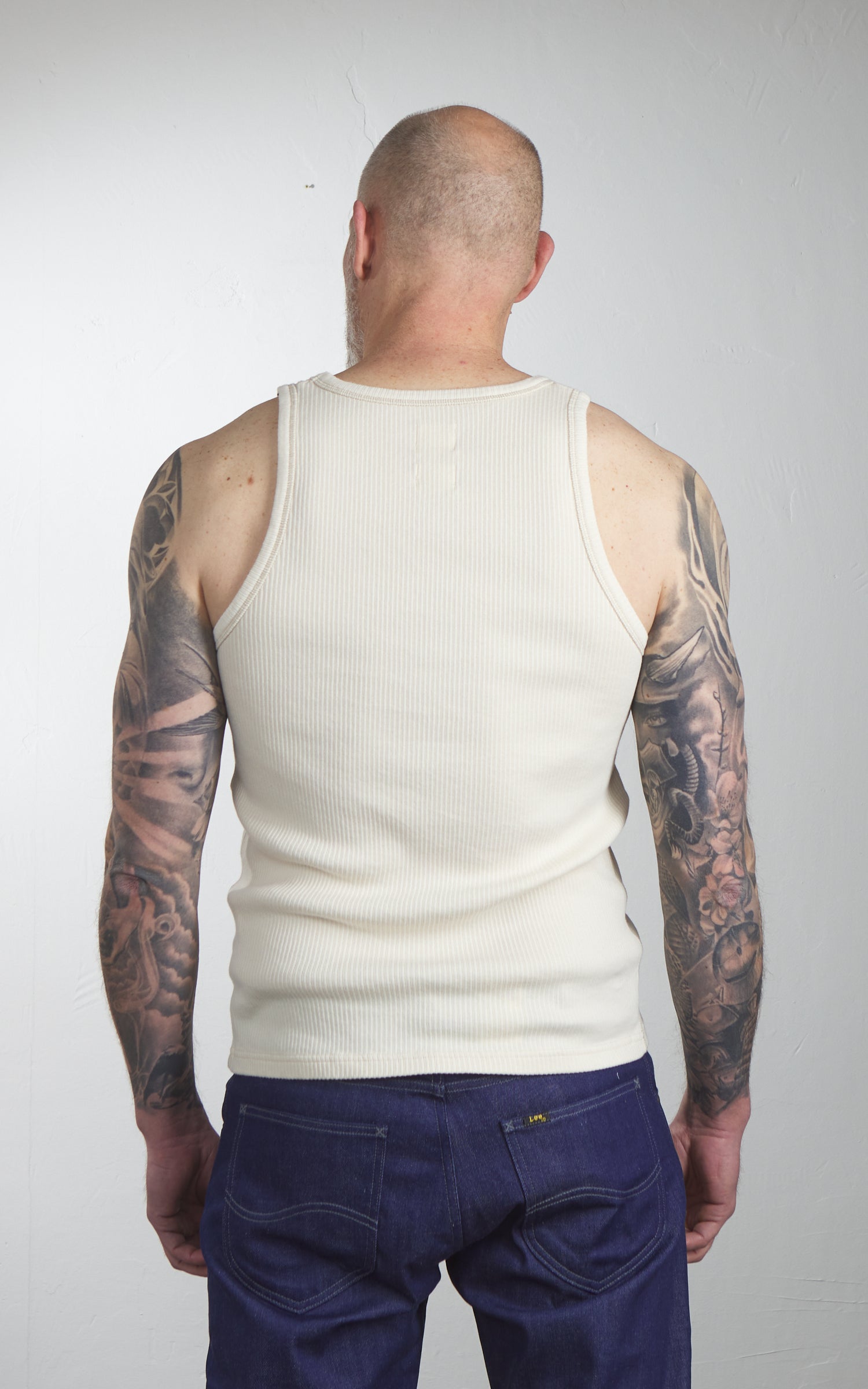 Eat Dust Tank Top Military Rib Ecru