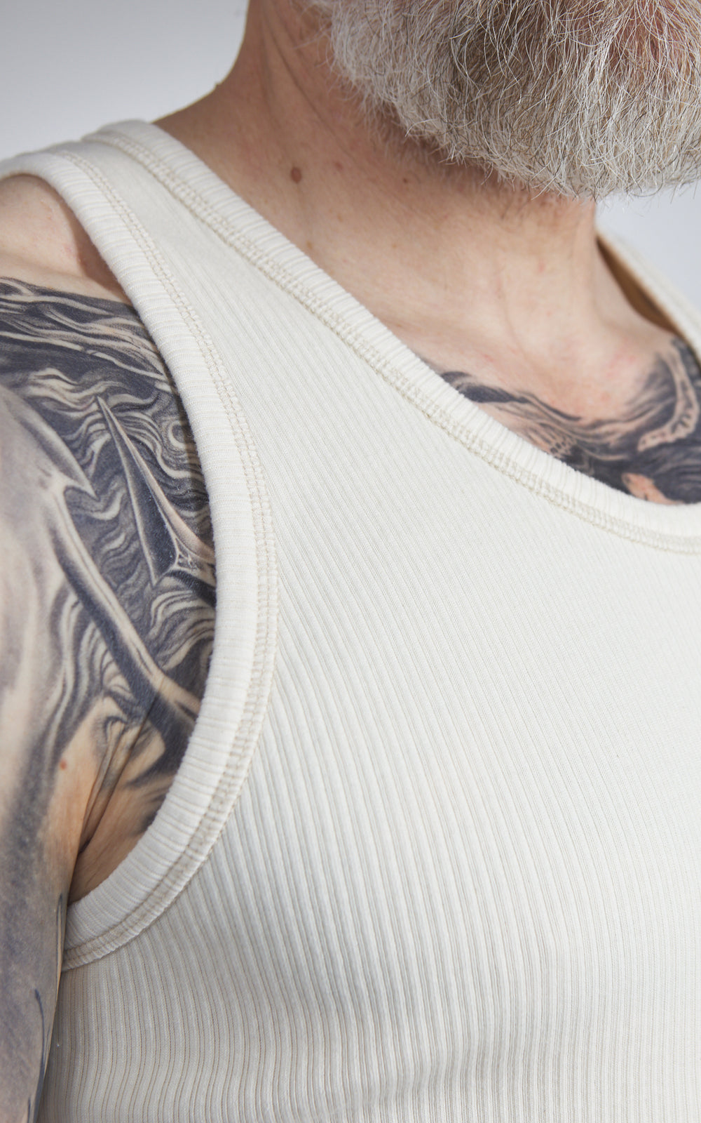 Eat Dust Tank Top Military Rib Ecru